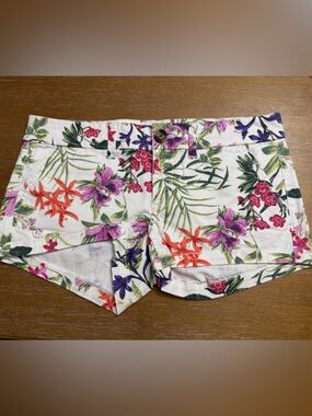 American Eagle Outfitters White Tropical Floral Shorts